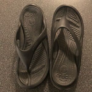 Very lightly worn size 13 Crocs Flip Flops. Black.